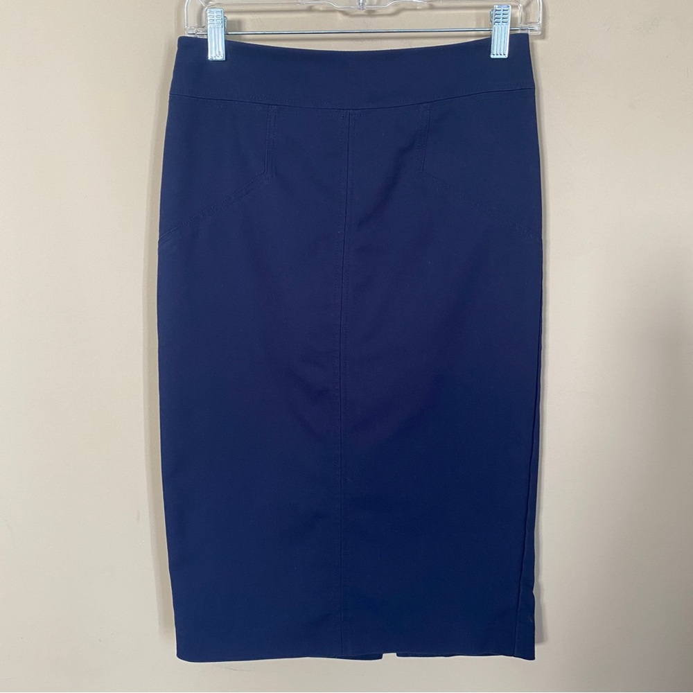 New York & Co Dark Blue Button Skirt Suit - Picture 13 of 15